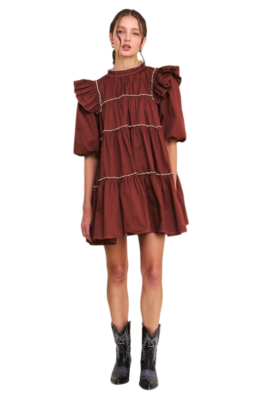 Apparel- In The Beginning Baby Doll Tiered Mini Dress