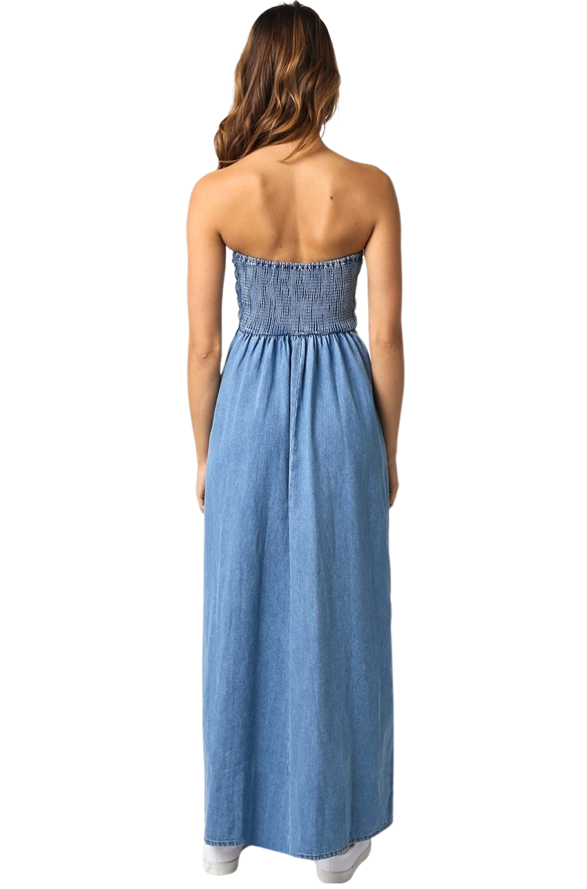 Apparel-Olivaceous Cheyenne Denim Maxi Dress