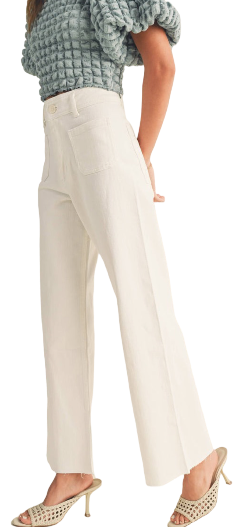 Apparel- MIOU MUSE Straight Wide Leg Pants with Front Pockets