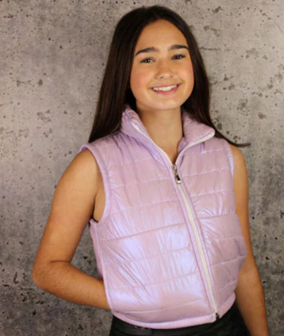 Girls- If So Knit Metallic Puffer Vest