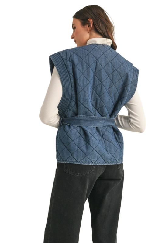 Apparel- En Merci Quilted Denim Vest