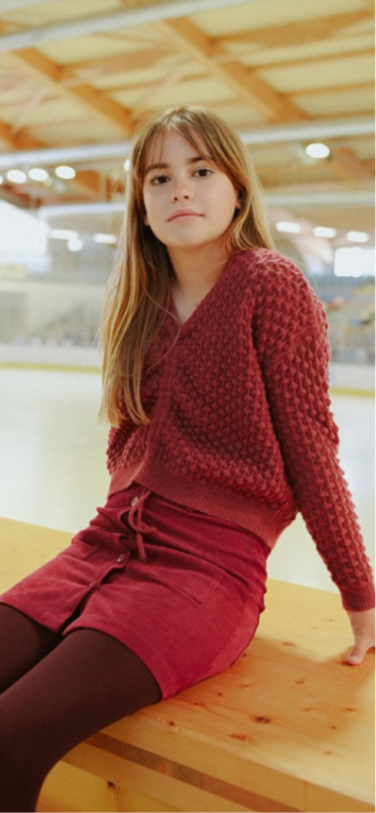 Girls-Molly Bracken Girl Knit Popcorn Sweater