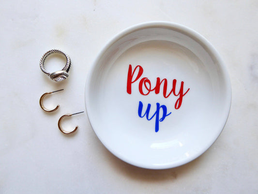 Ring Holder- CourtPerkDesign Pony Up Ring Dish / Southern Methodist University / SMU