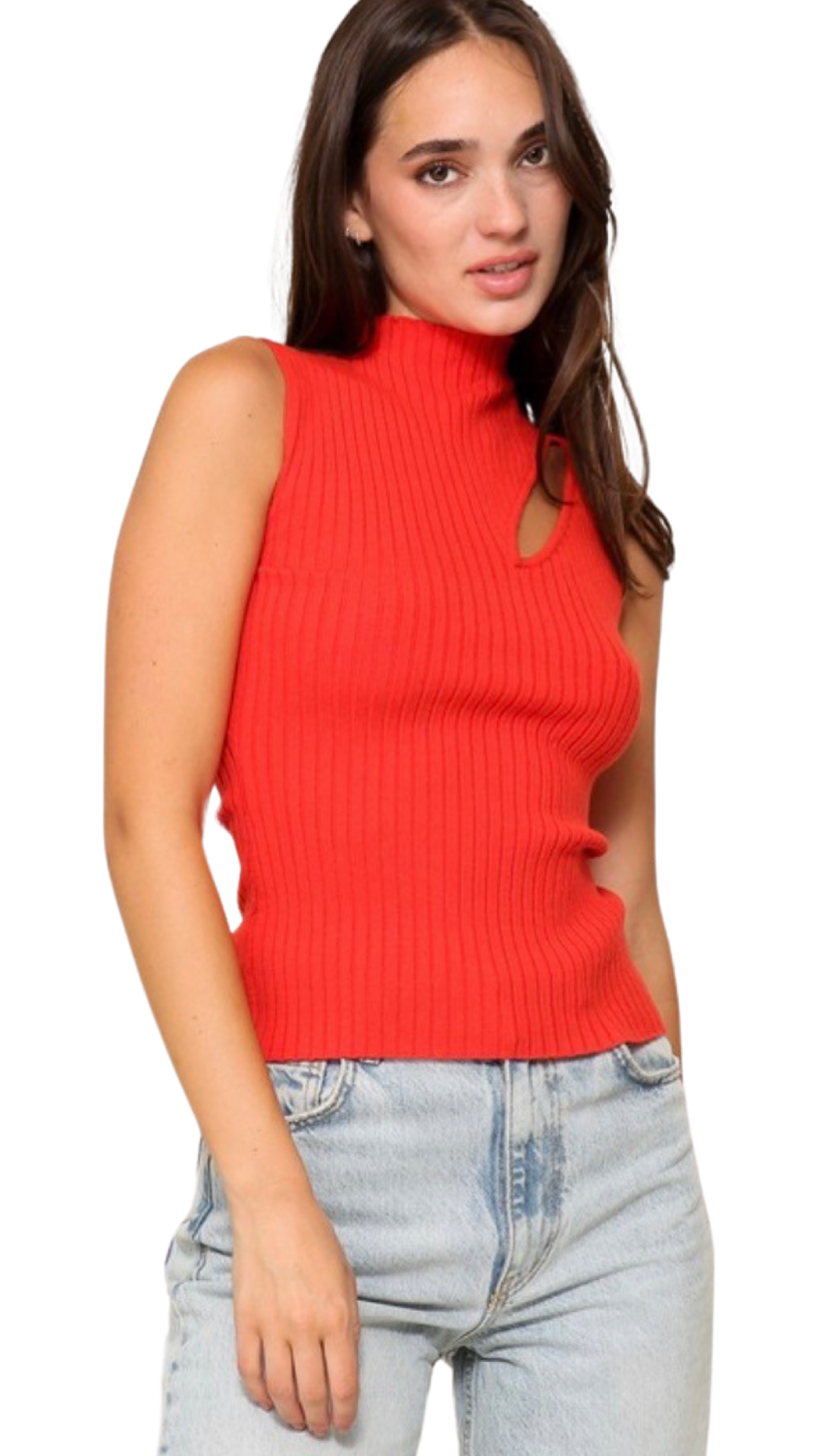 Apparel- Timing Sweater Ribbed Keyhole Knit Top