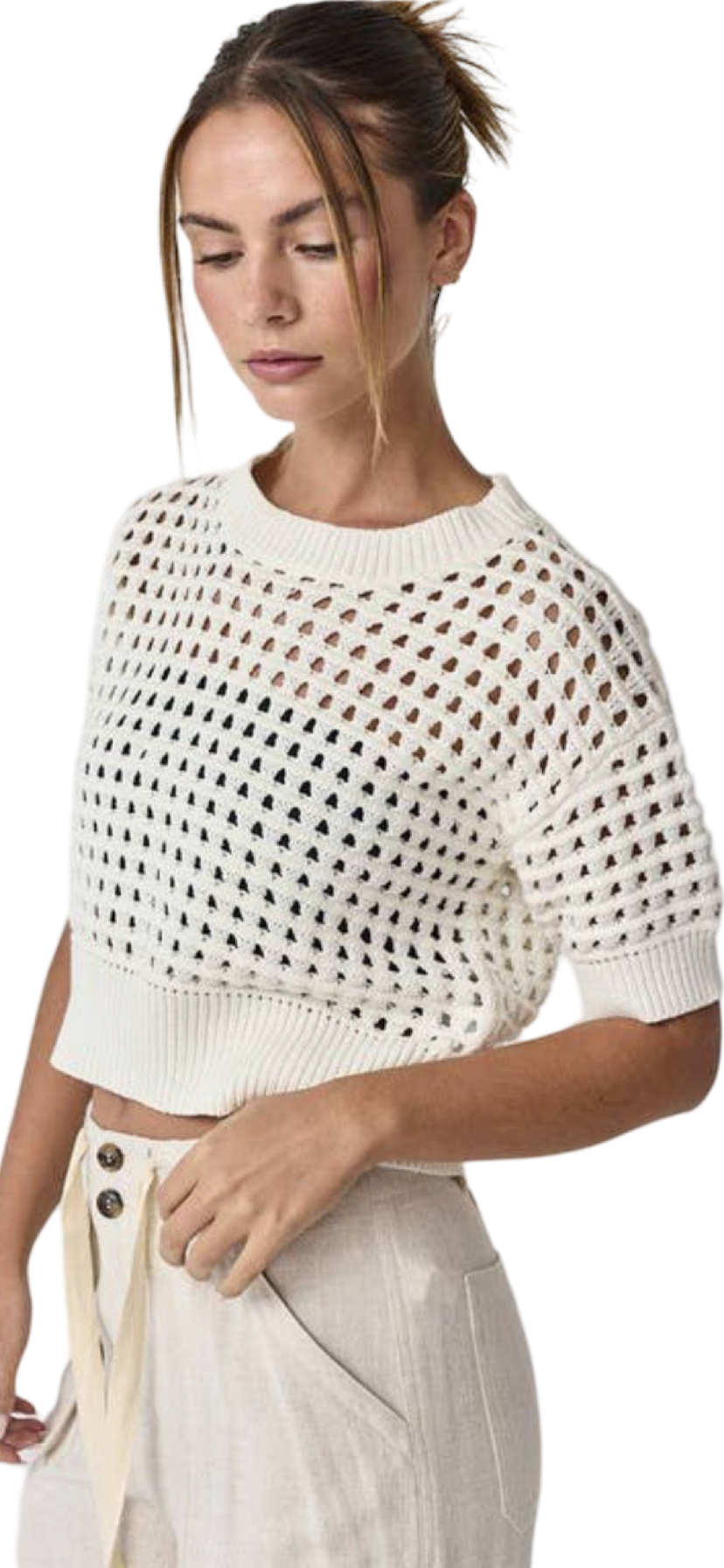 Apparel- Papermoon Alina Cropped Crochet Top