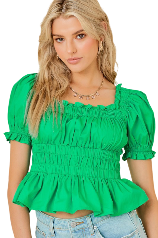 Apparel- Day+Moon Ruffle Poplin Tiered Babydoll Top