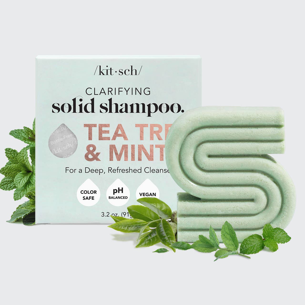 Hair- Kitsch Tea Tree + Mint Clarifying Shampoo Bar