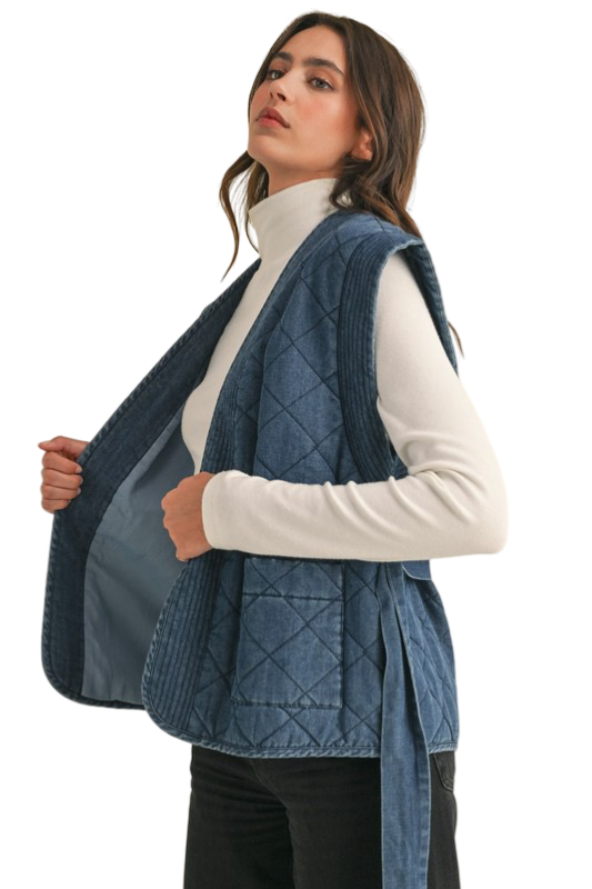 Apparel- En Merci Quilted Denim Vest