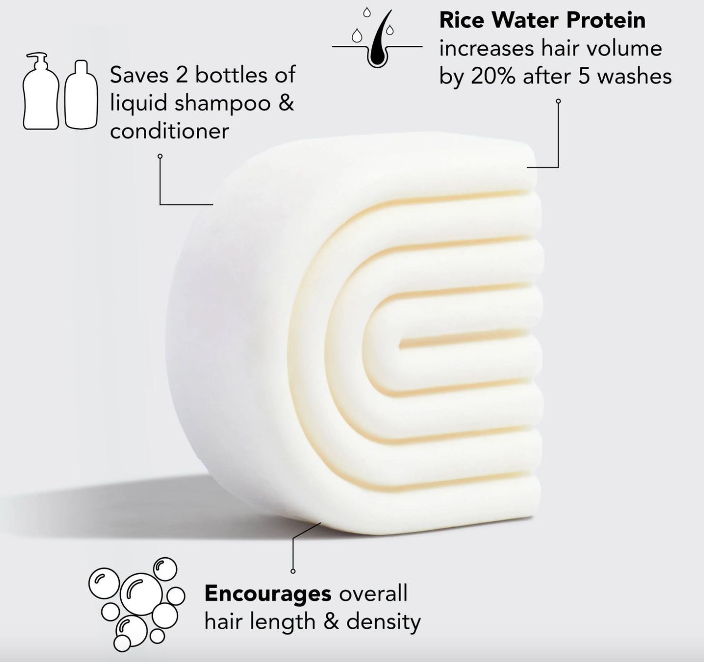 Hair- Kitsch Rice Water Protein Conditioner Bar for Hair Growth