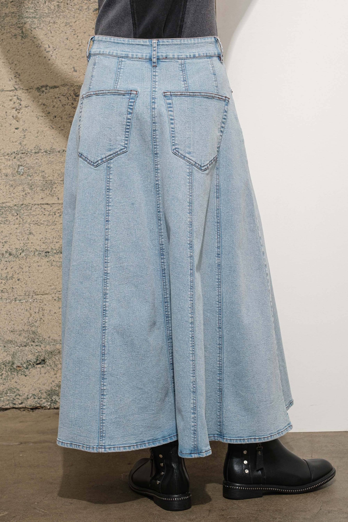 Apparel- Blue B. High Waist Vintage Full Long Skirt