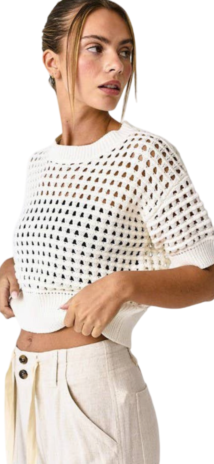 Apparel- Papermoon Alina Cropped Crochet Top