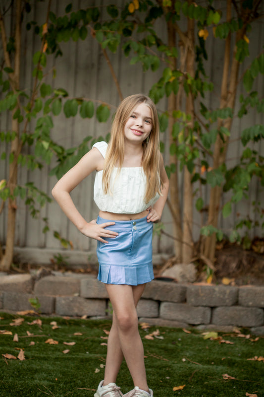 Girls- Little Olin Pleated Mini Skirt