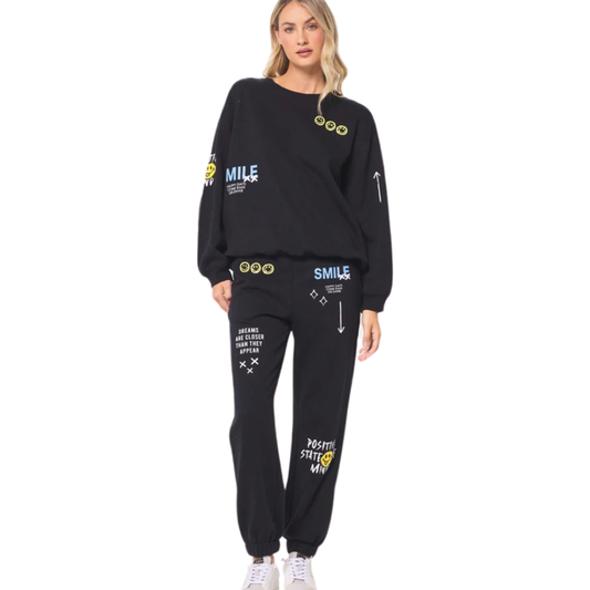 Apparel- Vintage Havana Surfwash Fleece Joggers With Graffiti