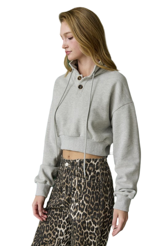 Apparel- Papermoon Sofia Loose Fit Cropped Length Sweatshirt