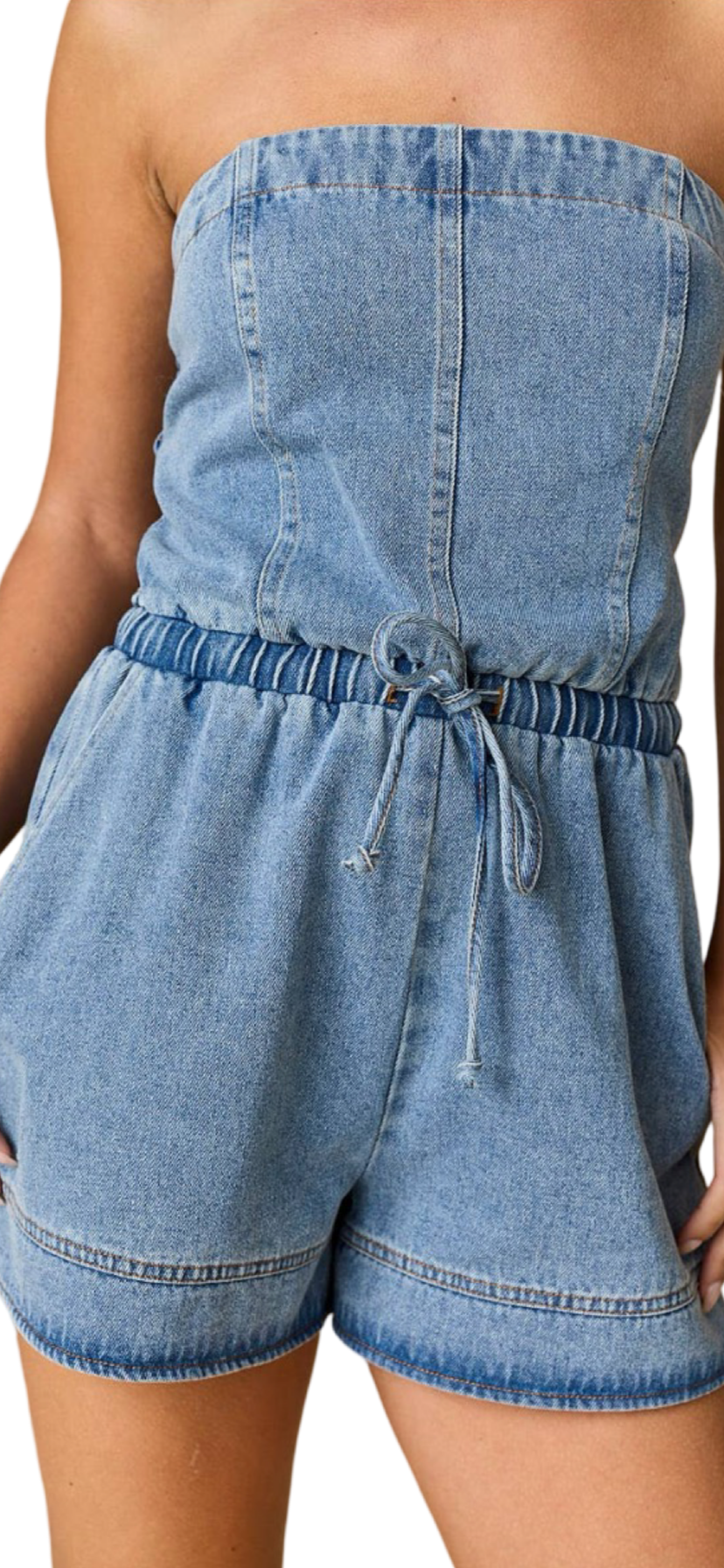 Apparel-Papermoon Hailey Tube Jean Romper