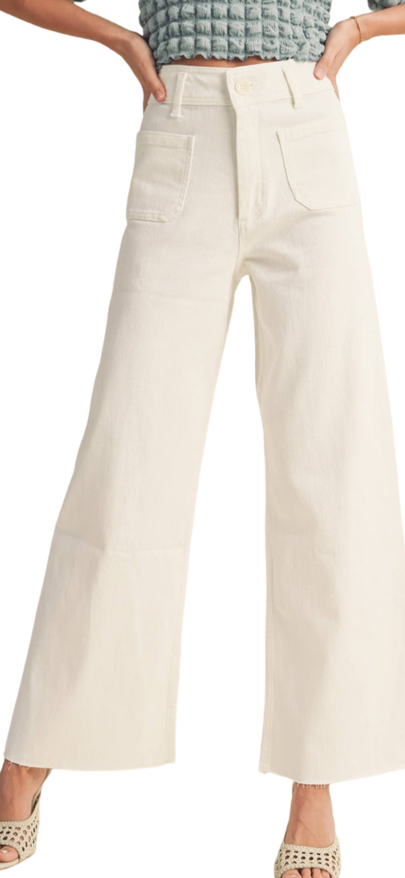 Apparel- MIOU MUSE Straight Wide Leg Pants with Front Pockets