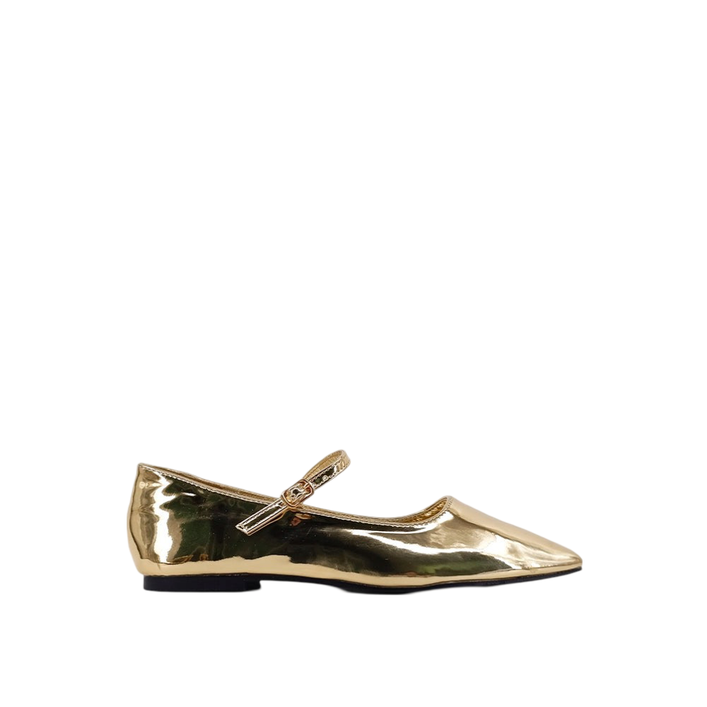 Shoes- Shu Shop Addison Gold Ballerina Flat