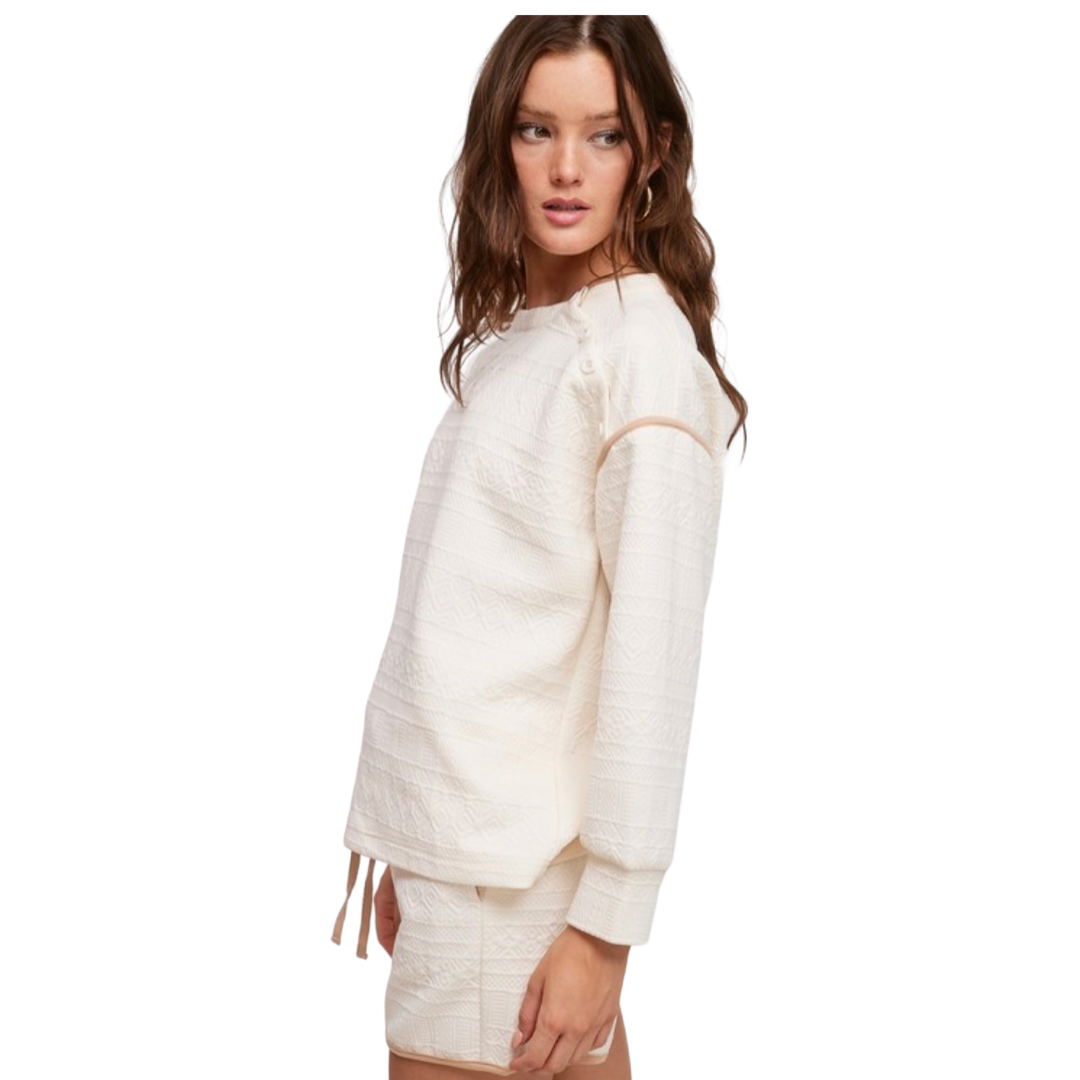 Apparel- Fanco Oversized Quilted Sweatshirt