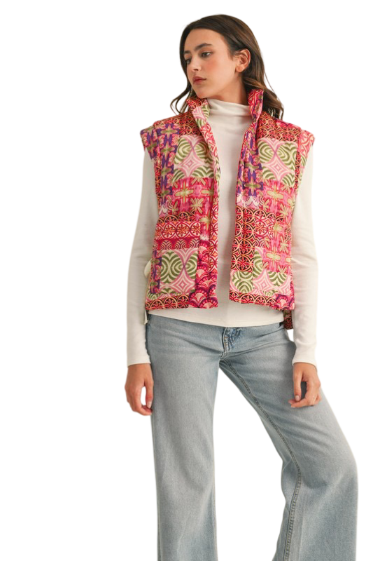 Apparel- En Merci Patchwork Quilted Vest