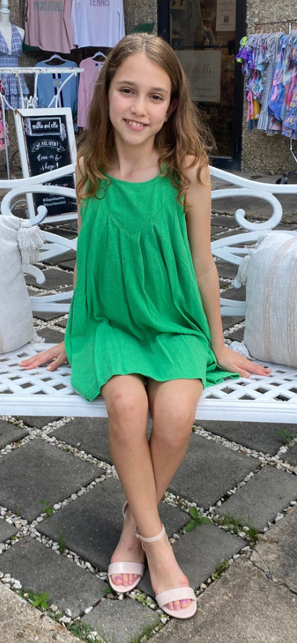 Girls- Erge Linen Tank Dress