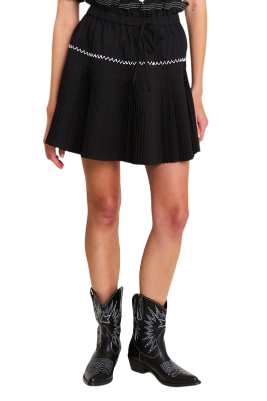 Apparel- In The Beginning Pleated Details Mini Skirt