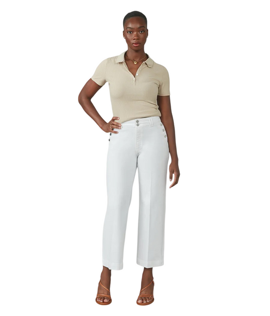 Apparel- Lola COLETTE WHT Wide Leg Jeans