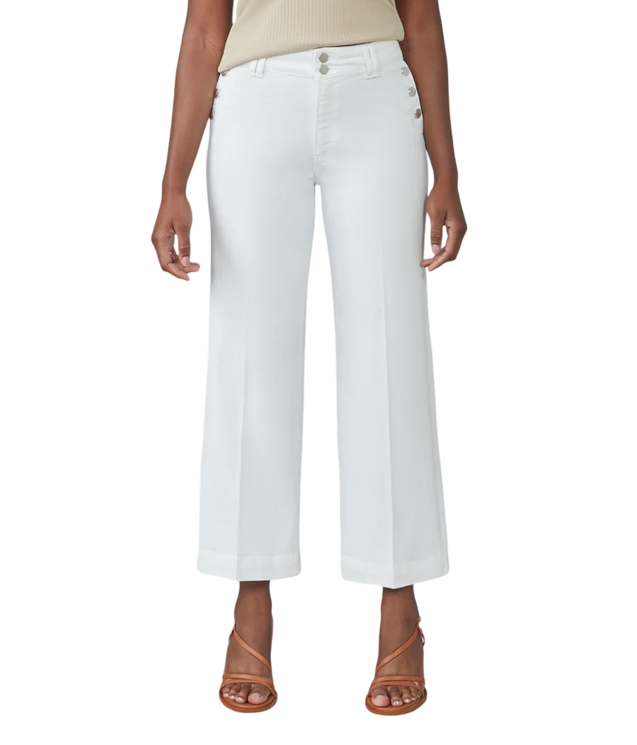 Apparel- Lola COLETTE WHT Wide Leg Jeans