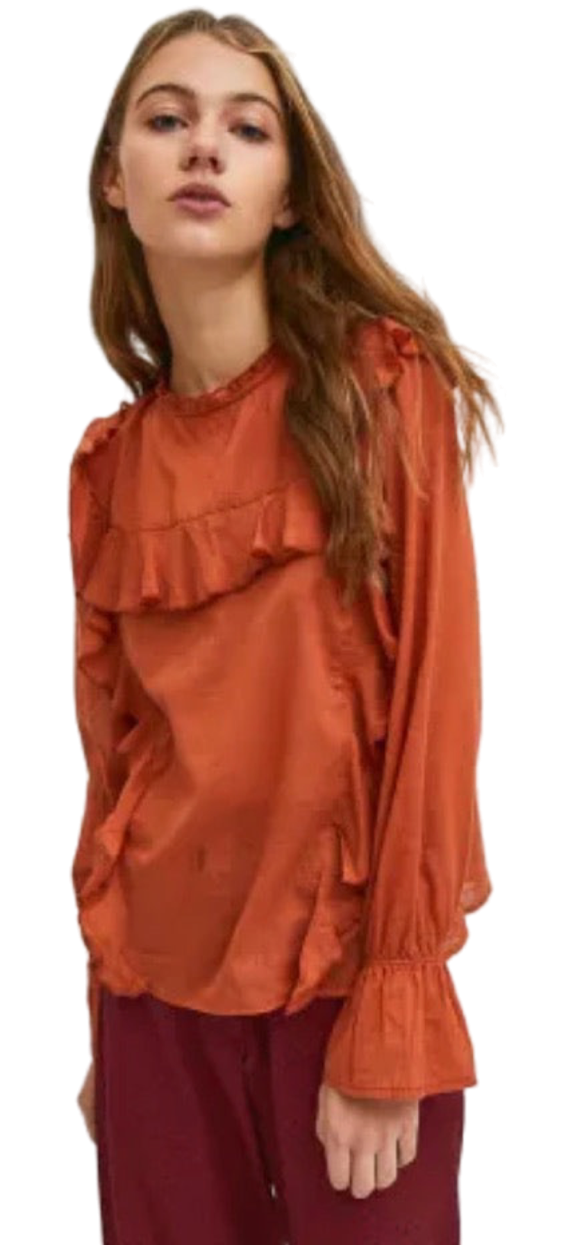 Apparel- Compania Fantastica Gauze Top with Puff Sleeves and Ruffle Detail