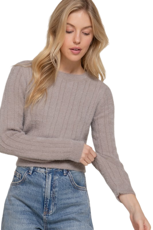 Apparel- Active Basic Long Sleeve Crew Neck Sweater Top