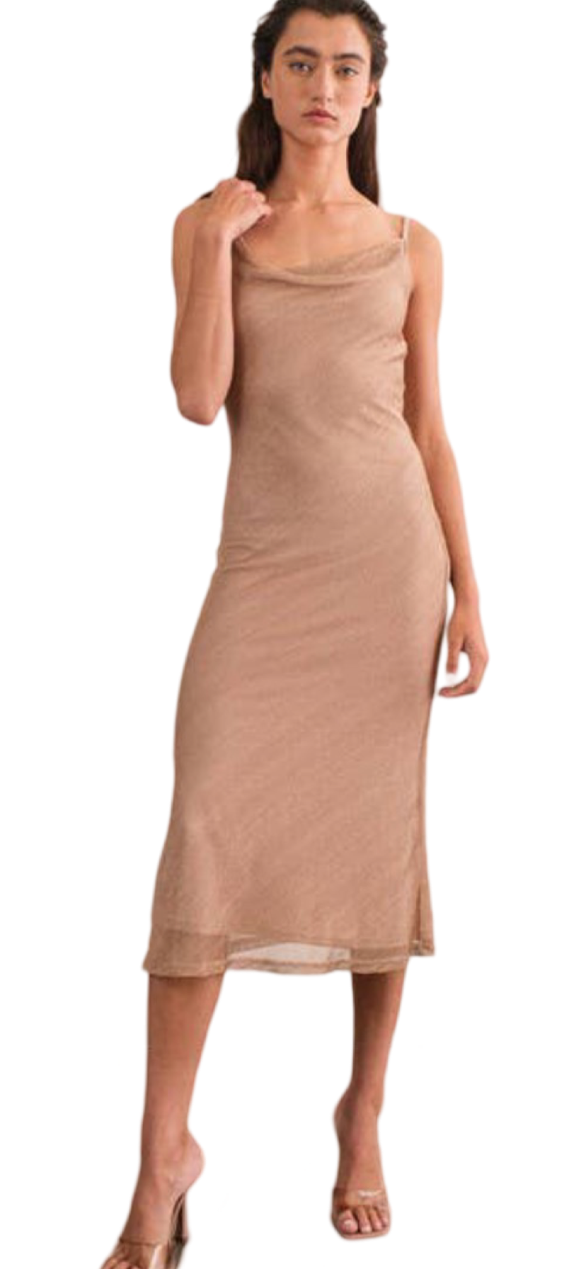 Apparel- Papermoon Eden Metallic Cami Midi Dress