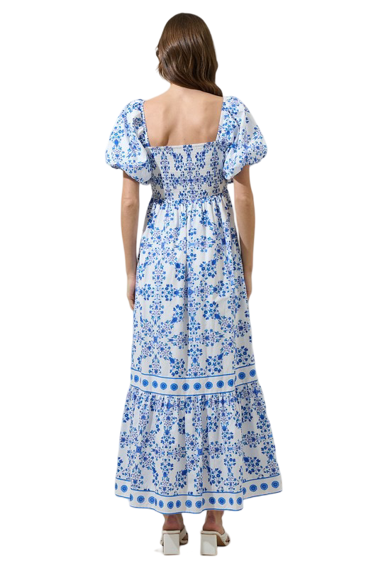 Apparel- Sugarlips Veral Floral Berky Smocked Maxi Dress