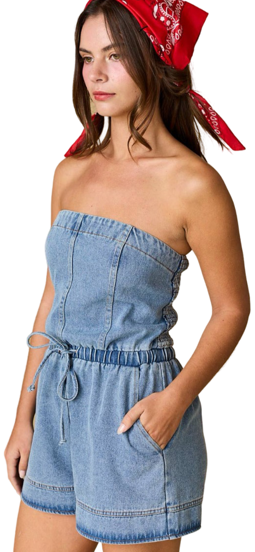 Apparel-Papermoon Hailey Tube Jean Romper