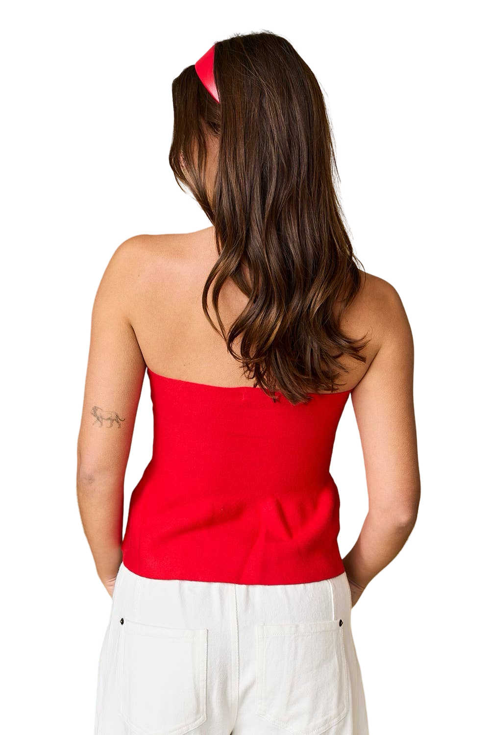 Apparel- Papermoon Ellie Strapless Knit Peplum Top