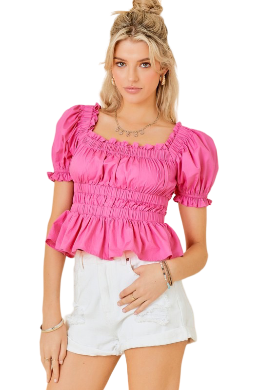 Apparel- Day+Moon Ruffle Poplin Tiered Babydoll Top