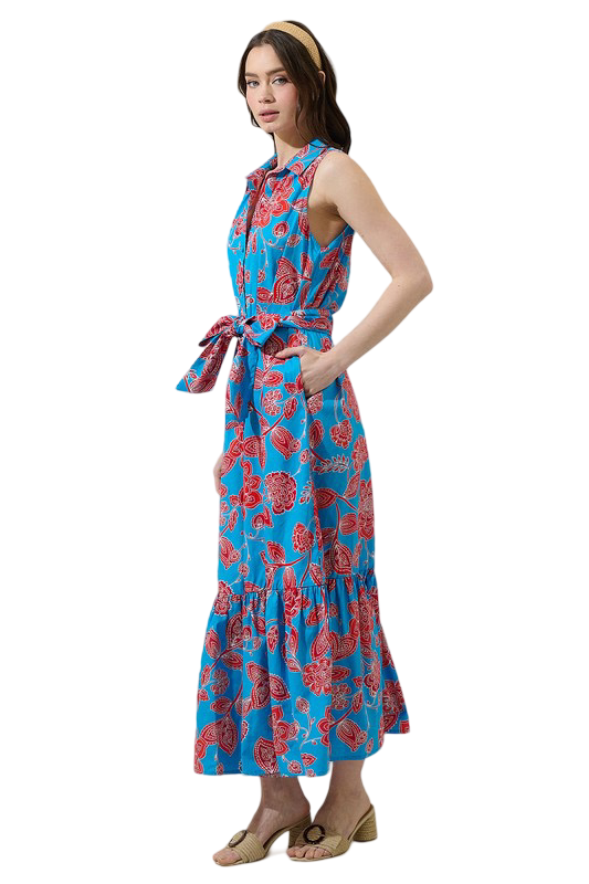 Apparel- Sugarlips Ripon Floral Collard Maxi Dress