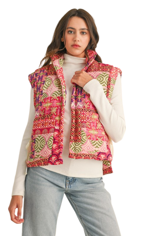 Apparel- En Merci Patchwork Quilted Vest