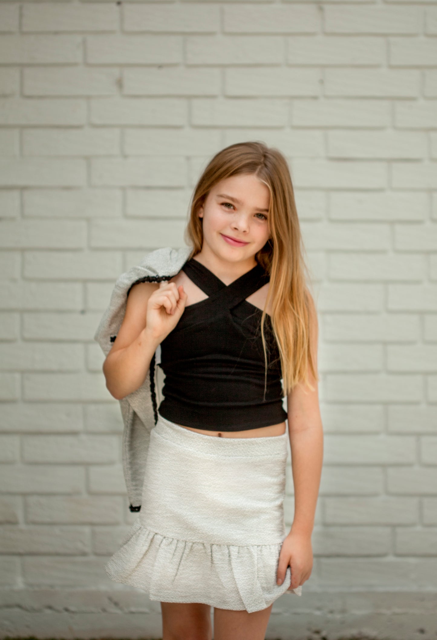 Girls- Little Olin Tweed Mini Skirt