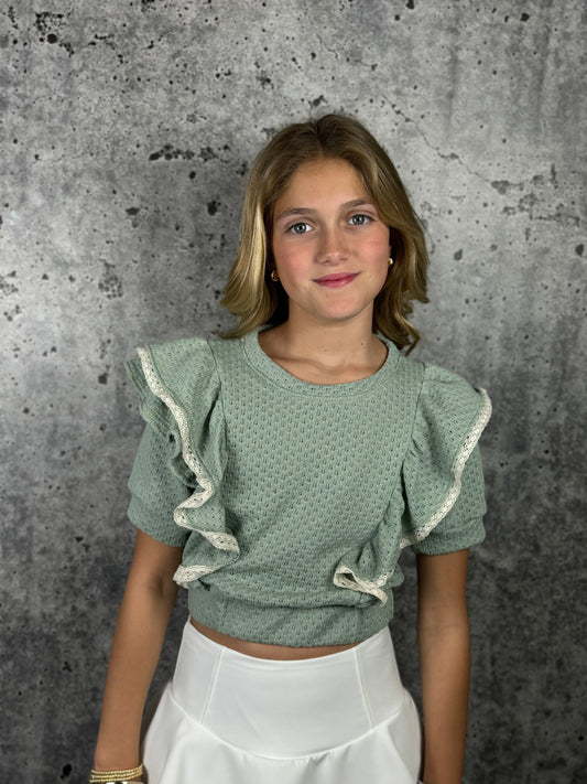 Girls- If So Ruffle Knit Top