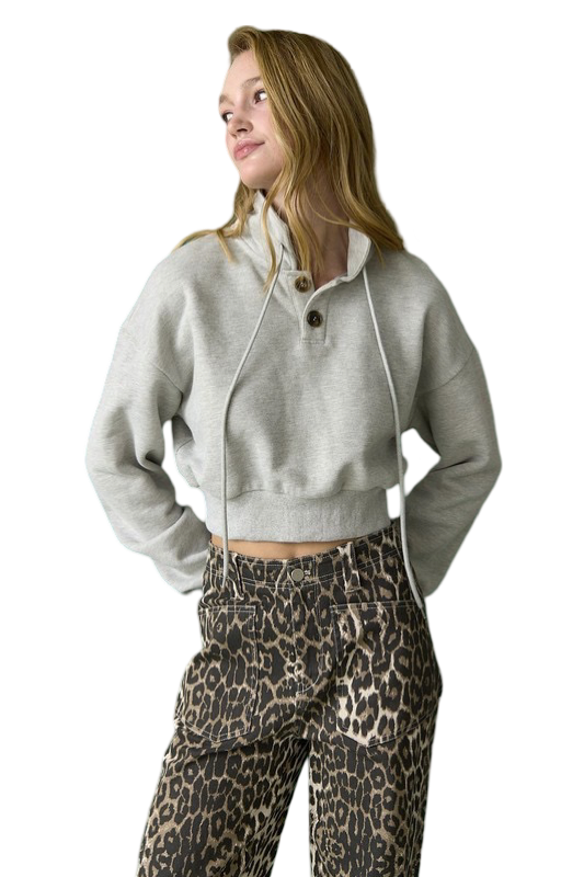 Apparel- Papermoon Sofia Loose Fit Cropped Length Sweatshirt