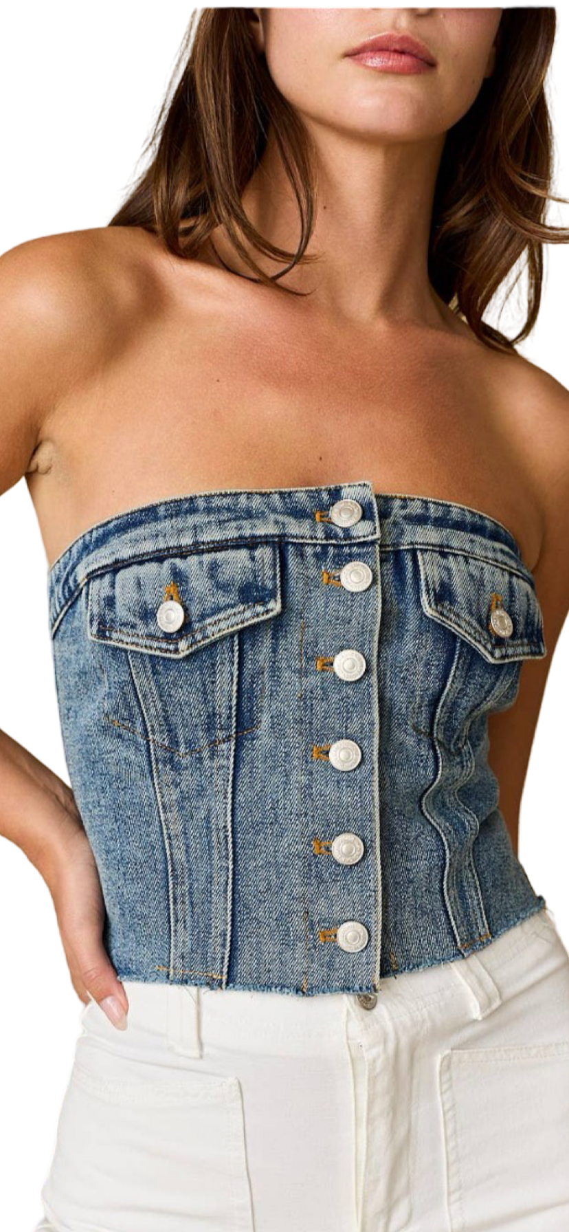 Apparel- Papermoon Kaylani Denim Corset Top