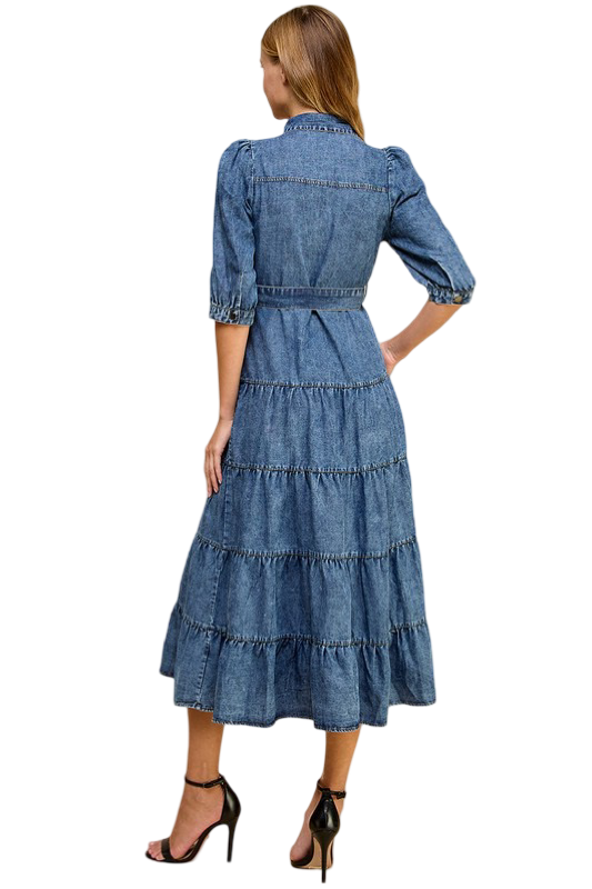 Apparel- TCEC Tiered Midi Shirt Dress