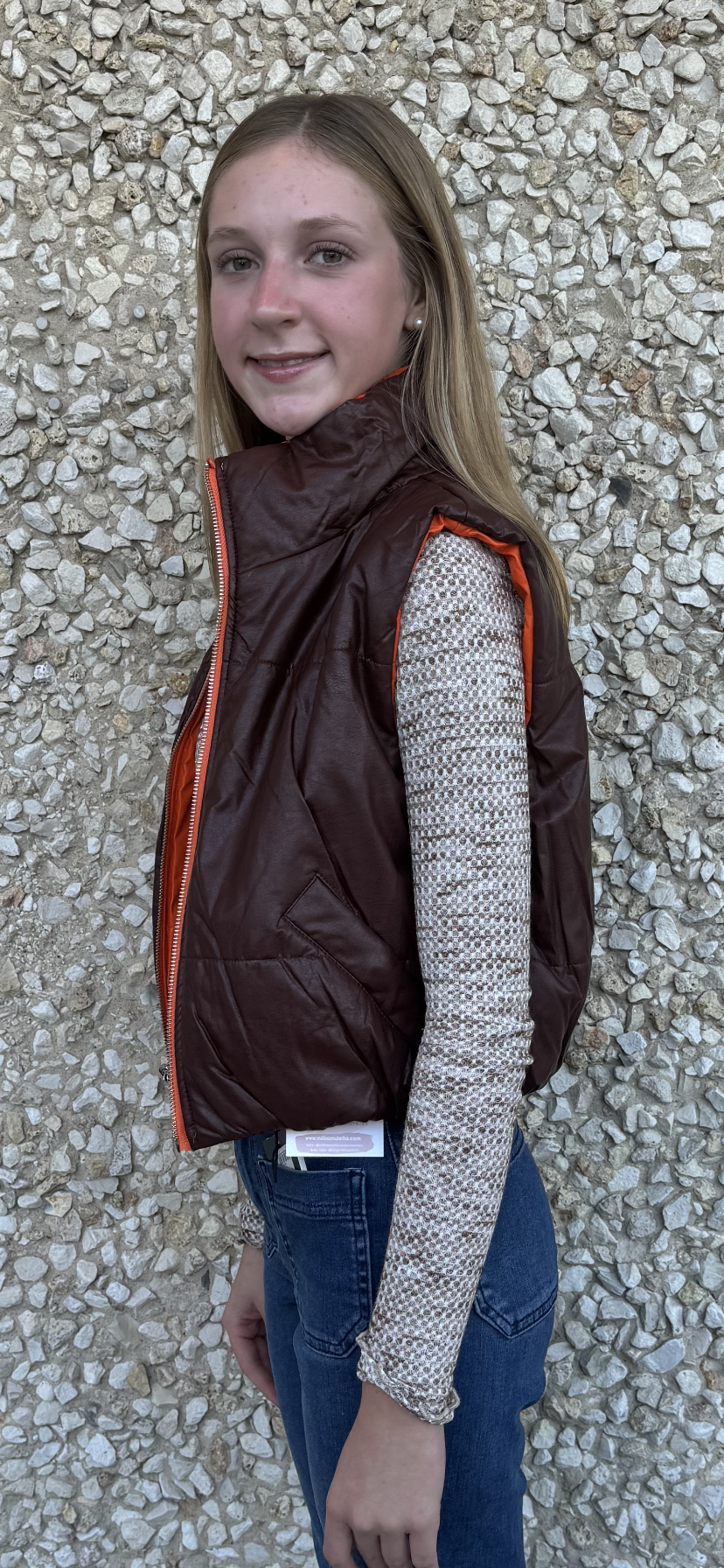 Apparel- B. Coature Reversible Faux Leather Cropped Puffer