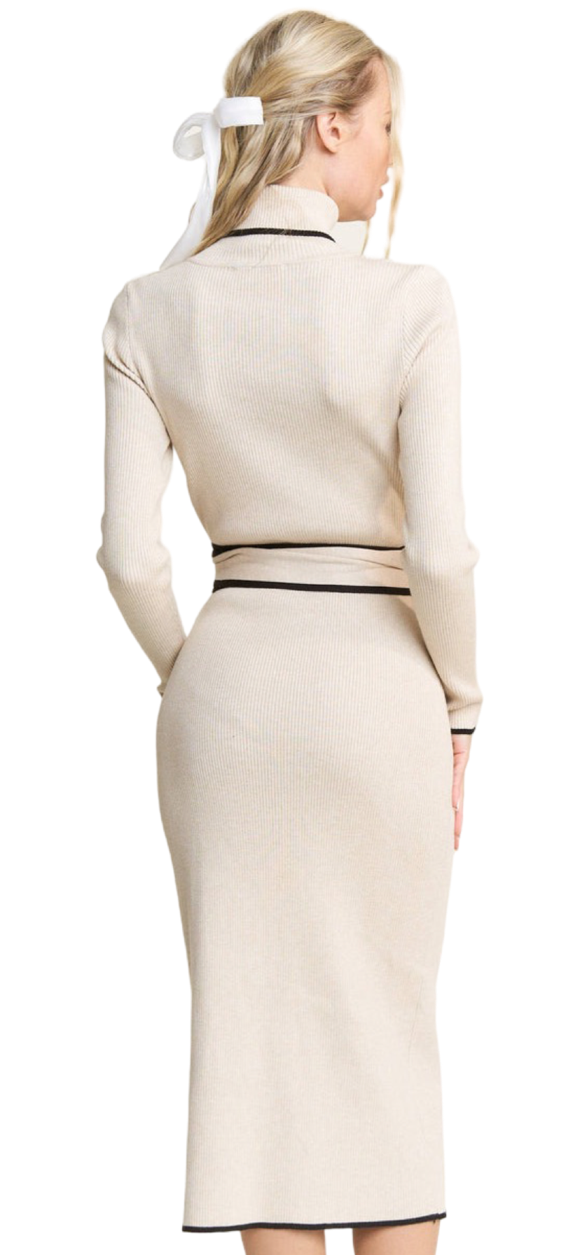 Apparel- In The Beginning Ribbed-Knit Midi Dress