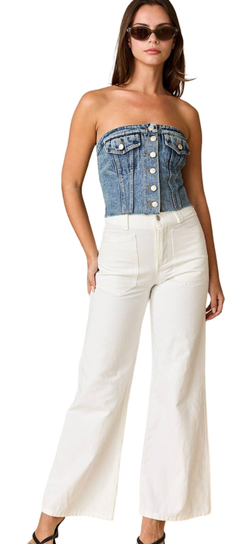 Apparel- Papermoon Kaylani Denim Corset Top