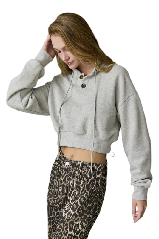 Apparel- Papermoon Sofia Loose Fit Cropped Length Sweatshirt