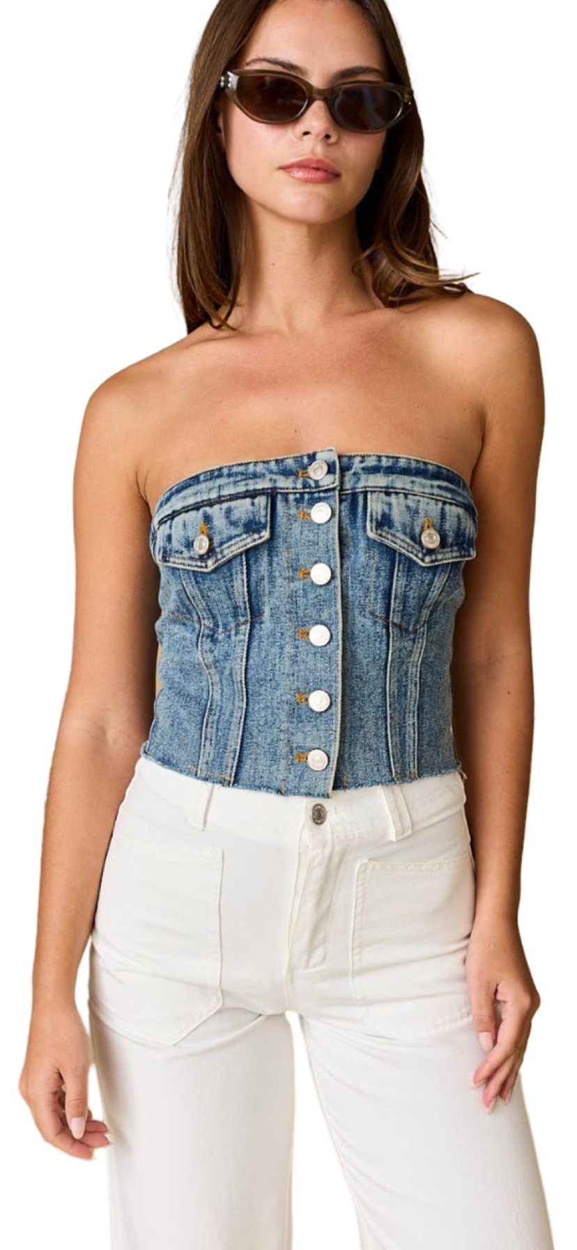 Apparel- Papermoon Kaylani Denim Corset Top