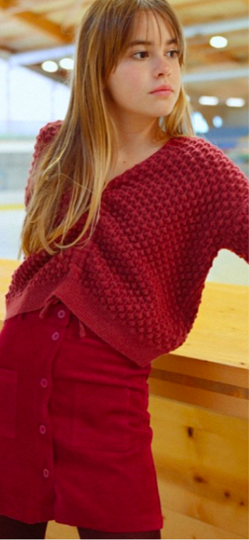 Girls-Molly Bracken Girl Knit Popcorn Sweater