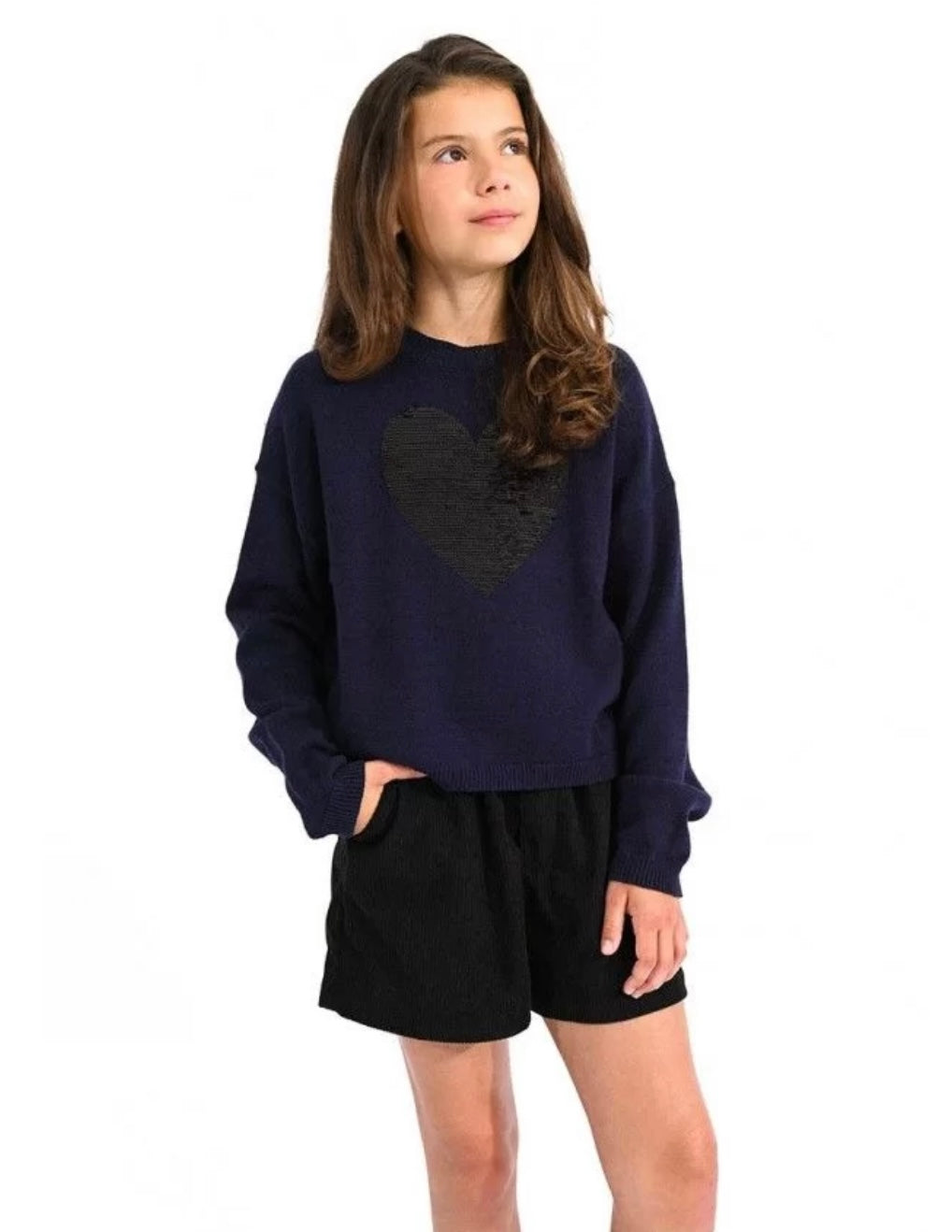 Girls-Mini Molly Bracken Metallic Heart Sweater