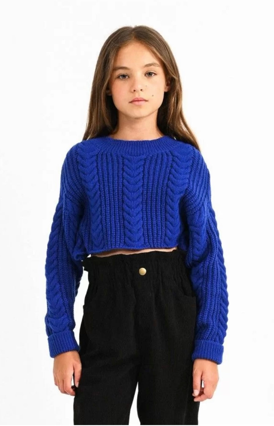 Girls-Mini Molly Bracken Knitted Cropped Sweater