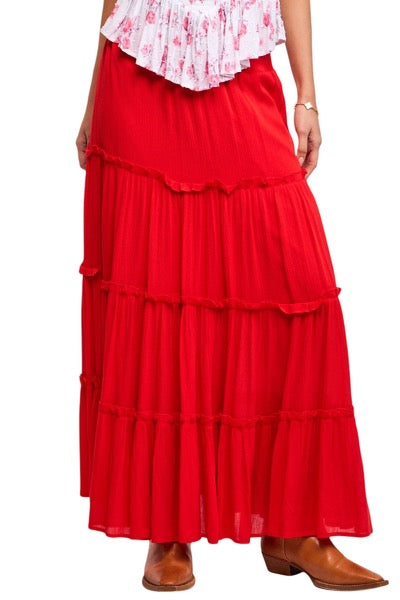 Apparel- Sky to Moon Tiered Maxi Skirt